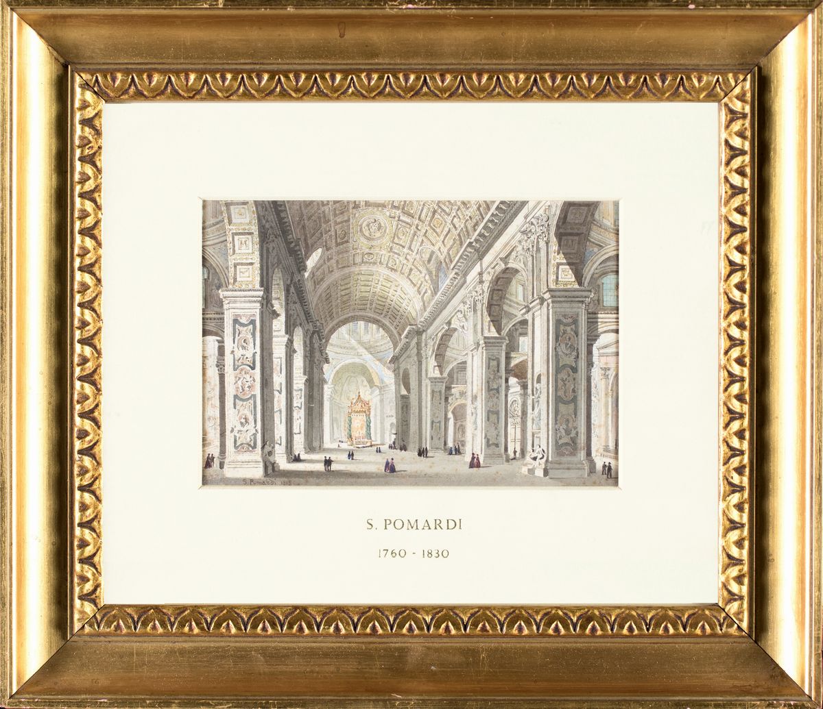 Simone Pomardi - A) Interno della Basilica di San Pietro in Vaticano B) Veduta del Colosseo