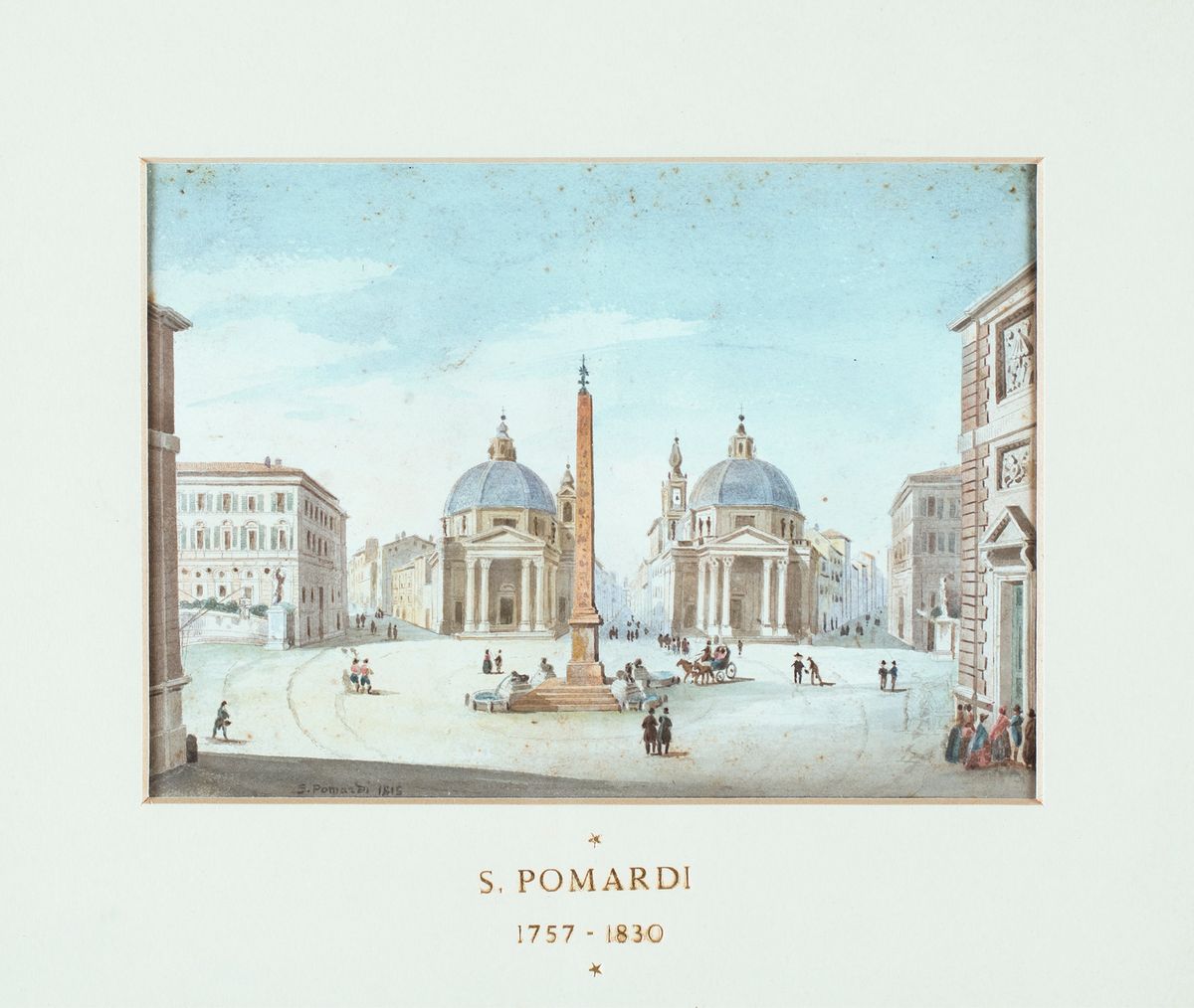 Simone Pomardi - A) Tempio di Vesta a Tivoli B) Veduta di Piazza del Popolo