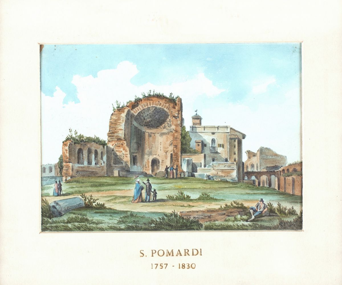 Simone Pomardi - A) Resti del Tempio di Minerva Medica B) Veduta Esterna del Teatro di Marcello