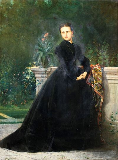 Ritratto di Giovane Donna in un Giardino