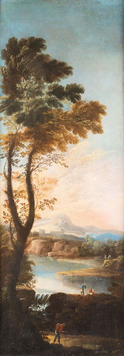 Paesaggio Fluviale con Viandante