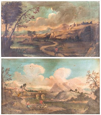 A) Paesaggio con Viandante B) Paesaggio Bucolico con Figure