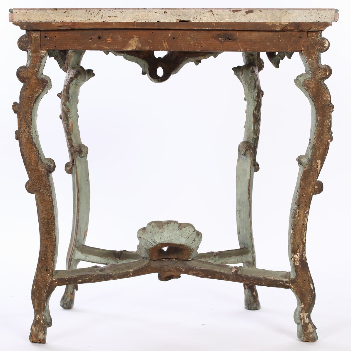 Piccola Console in Legno Laccato Verde, Metà del XVIII Secolo