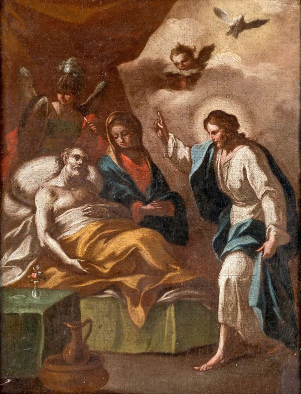 Scuola napoletana del XVII secolo - La morte di San Giuseppe