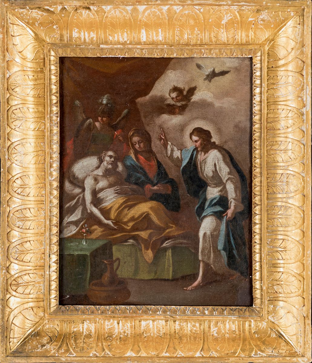 Scuola Napoletana del XVII Secolo - La Morte di San Giuseppe