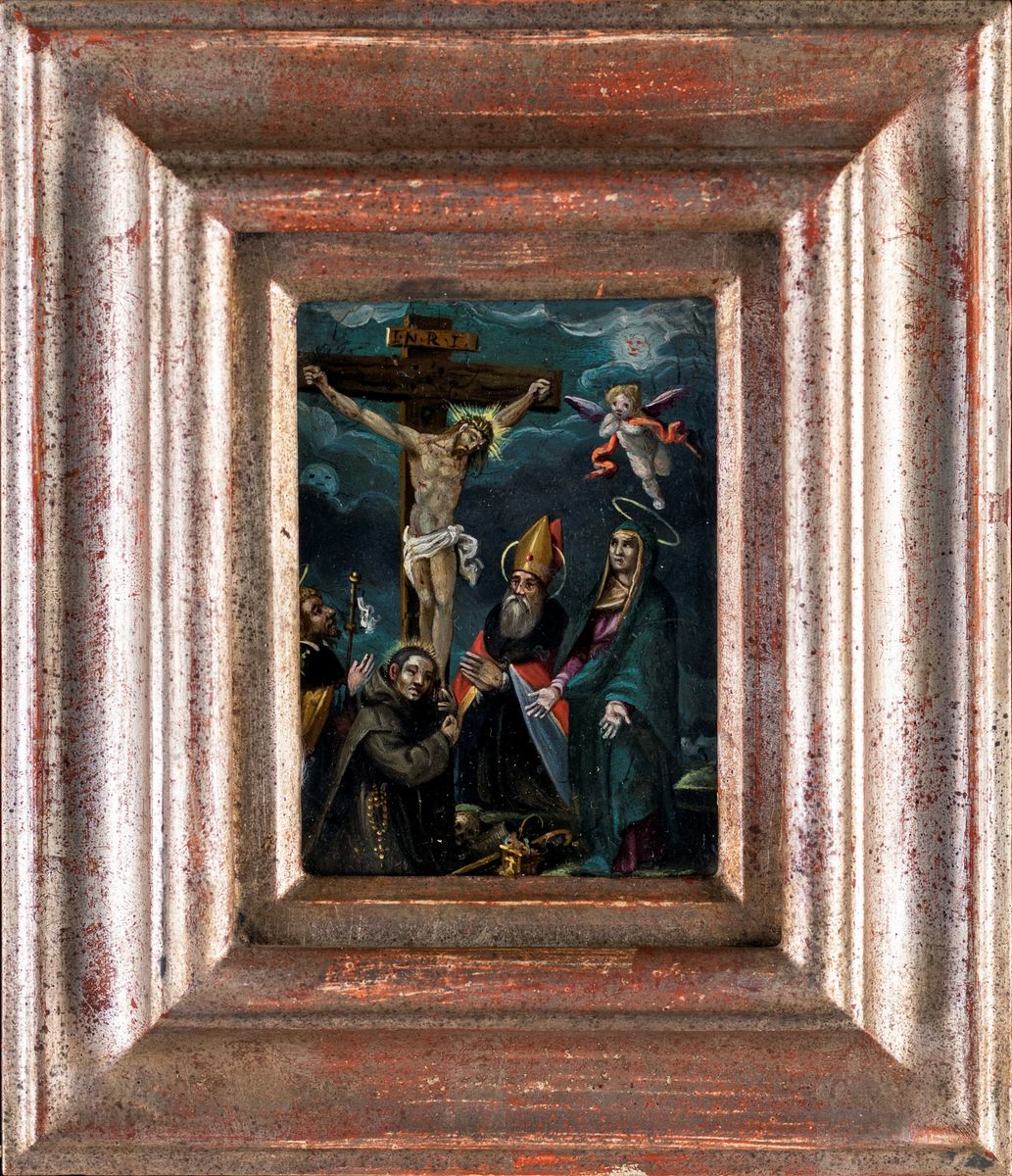 Scuola Europea, Fine XVII/inizio XVIII Secolo - Cristo Crocifisso con la Vergine e Santi