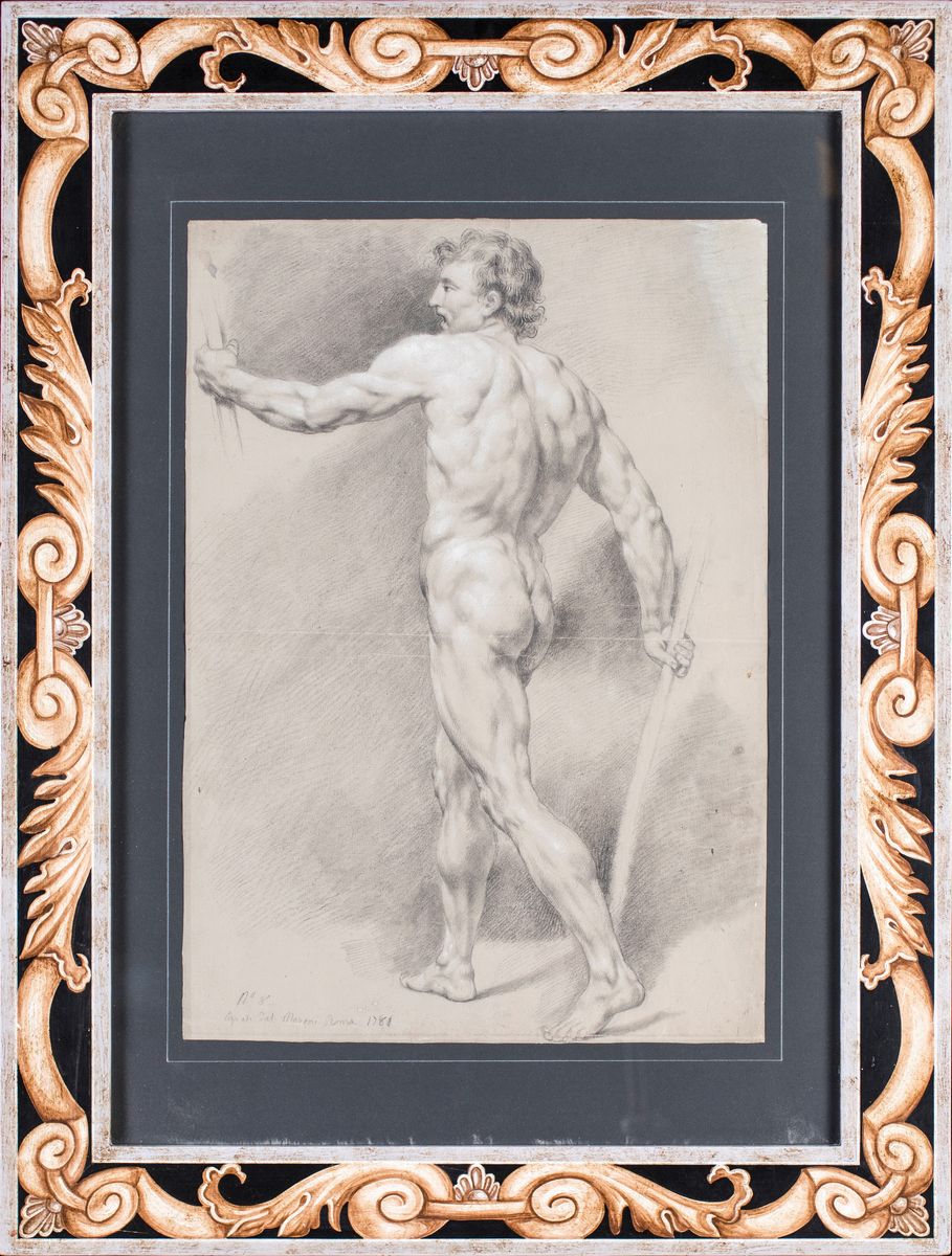 Pittore Romano del XVIII Secolo - Studio di Nudo Virile