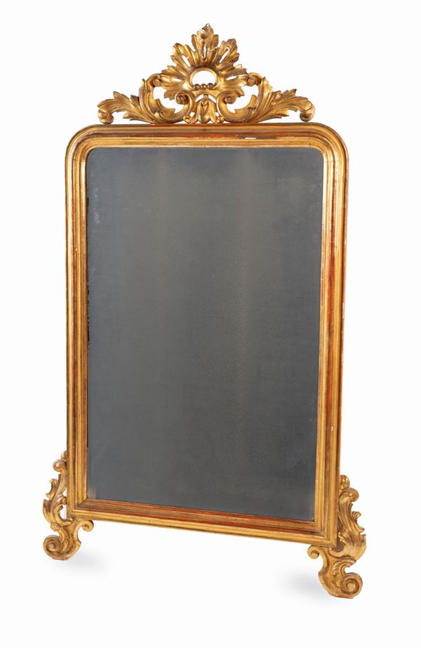 Specchiera in legno dorato d&#39;epoca Napoleone III  - Asta Antiquariato e dipinti, Argenti Antichi e da Collezione - Casa d'Aste Arcadia