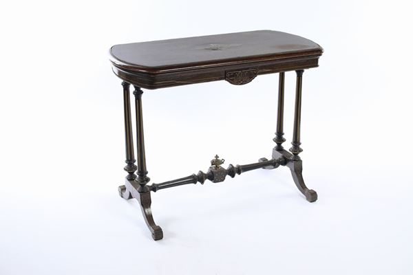 Tavolino da gioco in mogano