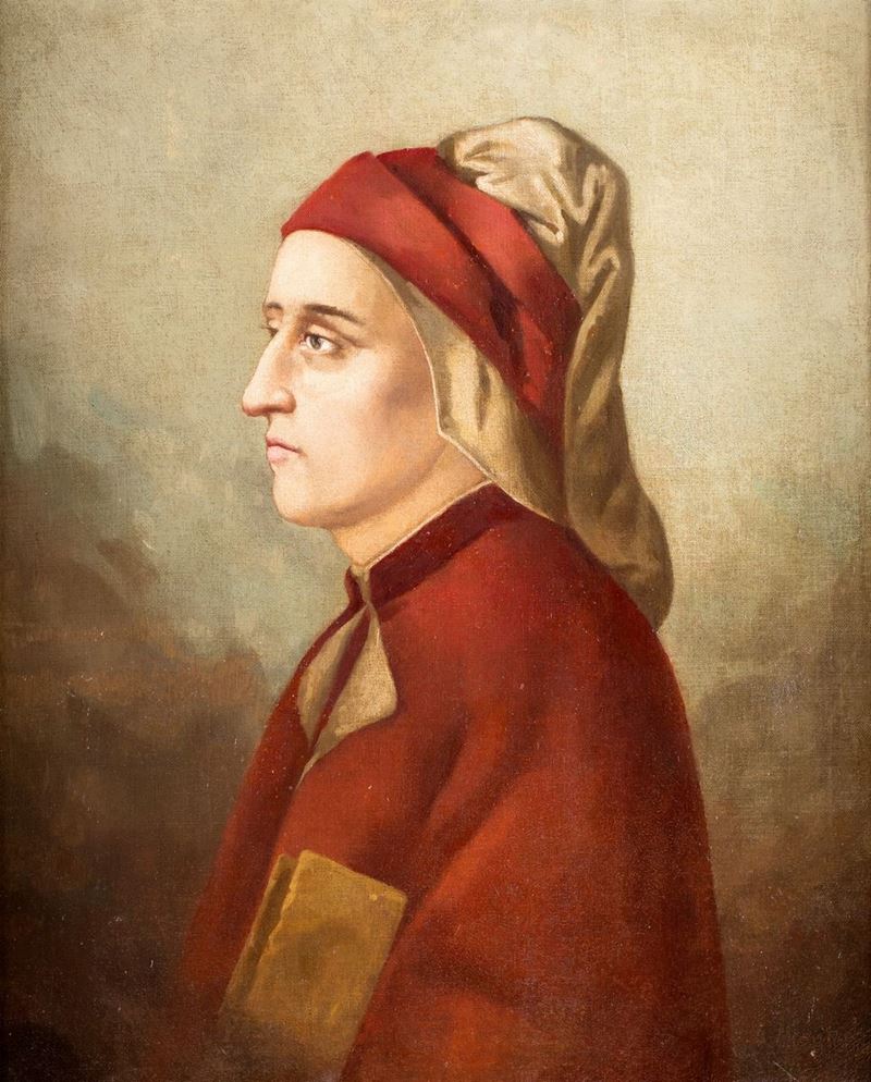 Pittore del XIX Secolo - Ritratto di Dante Alighieri