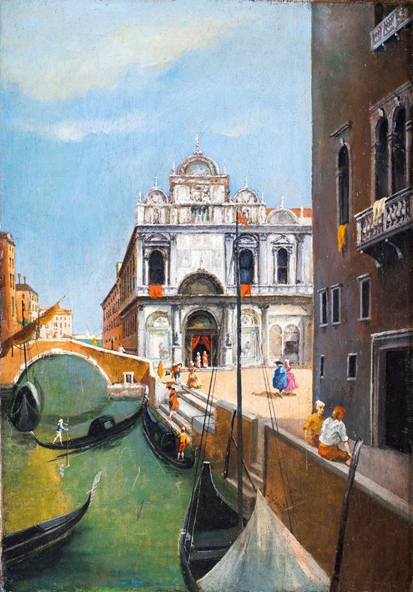 Pittore del XIX/XX secolo - Scorcio di Venezia