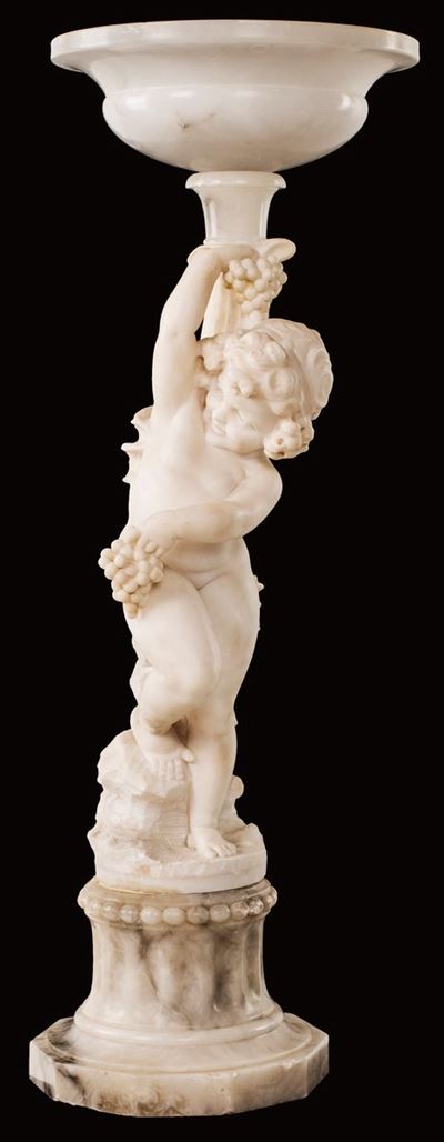 Lampada/scultura in Alabastro, Inizio XX Secolo