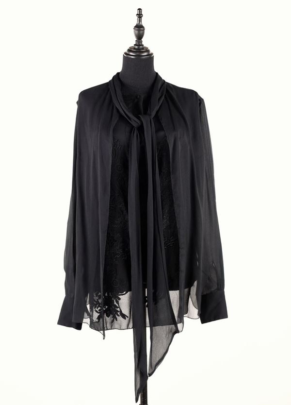 Ermanno Scervino, camicia in seta nera  - Asta Très Chic-Asta a Tempo Luxury Fashion - Casa d'Aste Arcadia