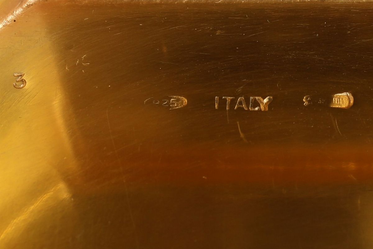 Scatola in Argento Sterling Dorato e Smalti, Argentiere Salimbene, Firenze Anni Sessanta
