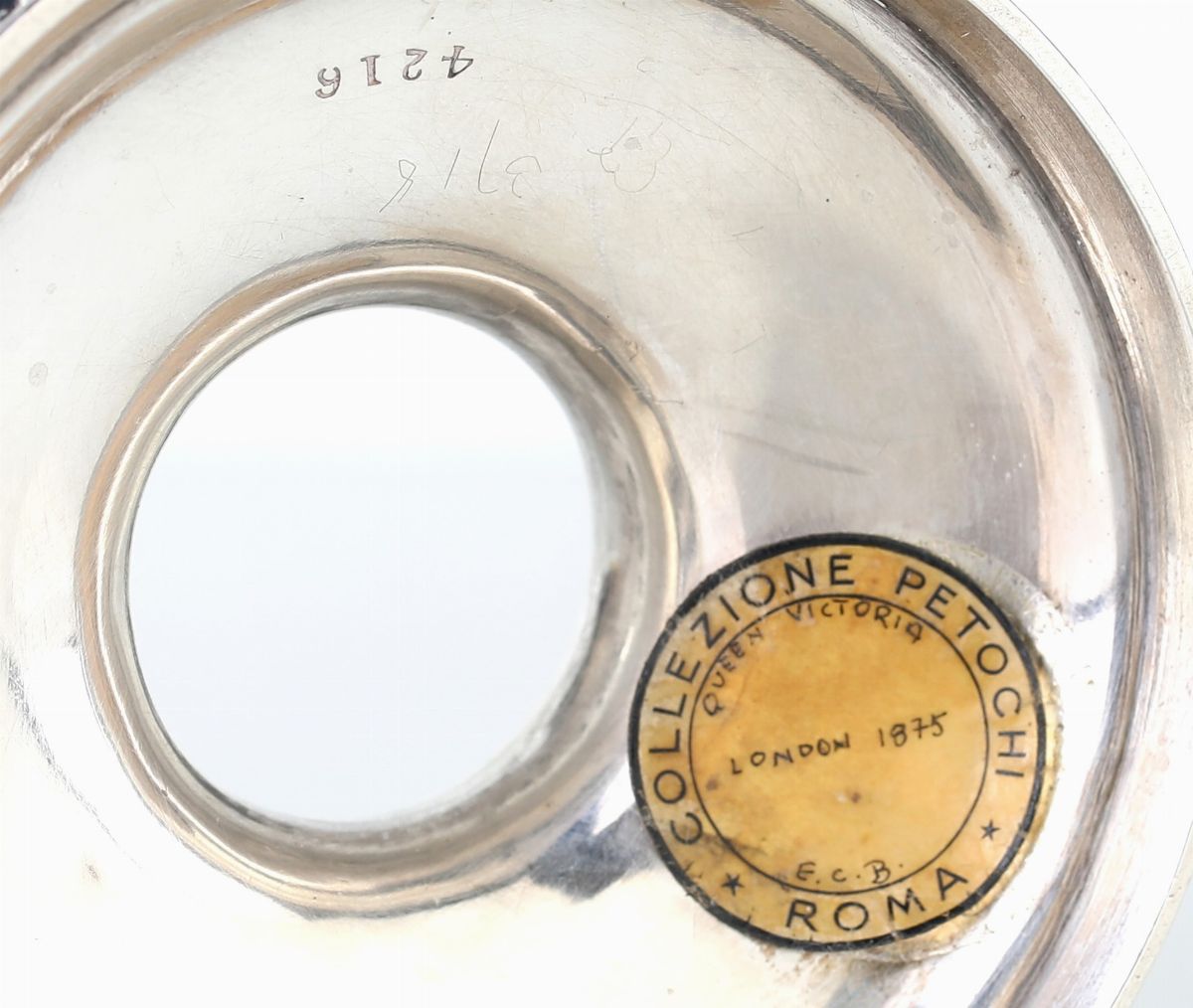 Cestino in Argento Sterling, Londra 1875, Argentiere e.C.b.