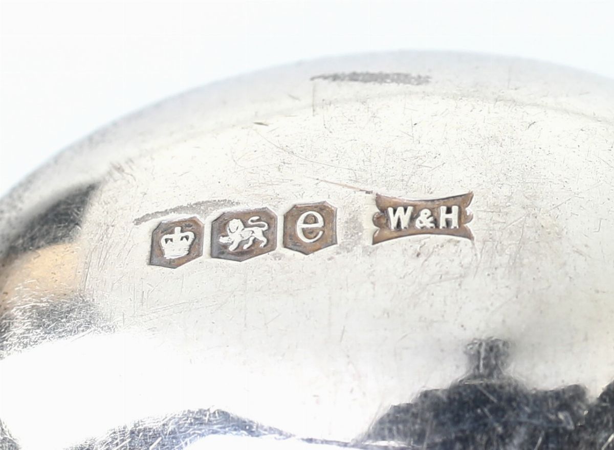 Dodici Cucchiaini degli Apostoli in Argento 925/1000 con Pinza per Zollette, Città di Sheffi...