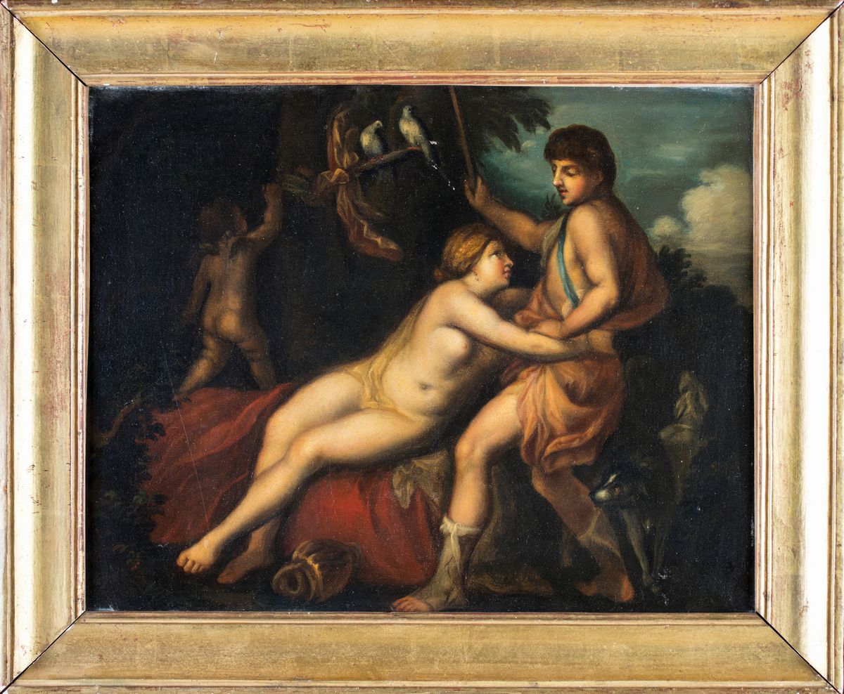 Pittore del XVIII Secolo - Venere e Adone (da Alessandro Varotari Detto il Padovanino)