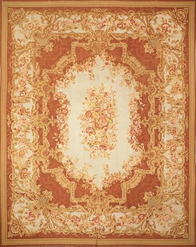 Tappeto Meccanico con Disegno Aubusson
