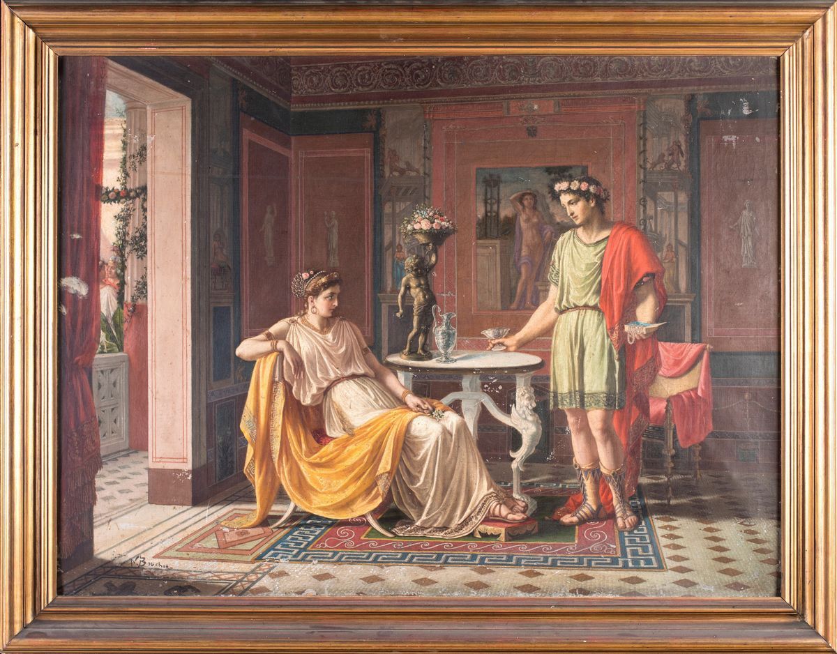 Pittore Neoclassico - Interno Pompeiano