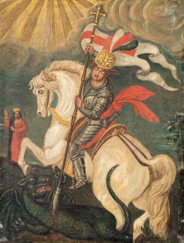 Pittore fine del XVIII secolo - San Giorgio e il drago