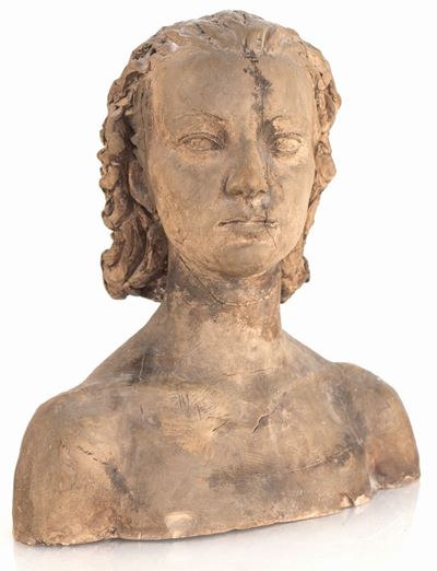 Testa Femminile in Terracotta, Prima Metà del XX Secolo