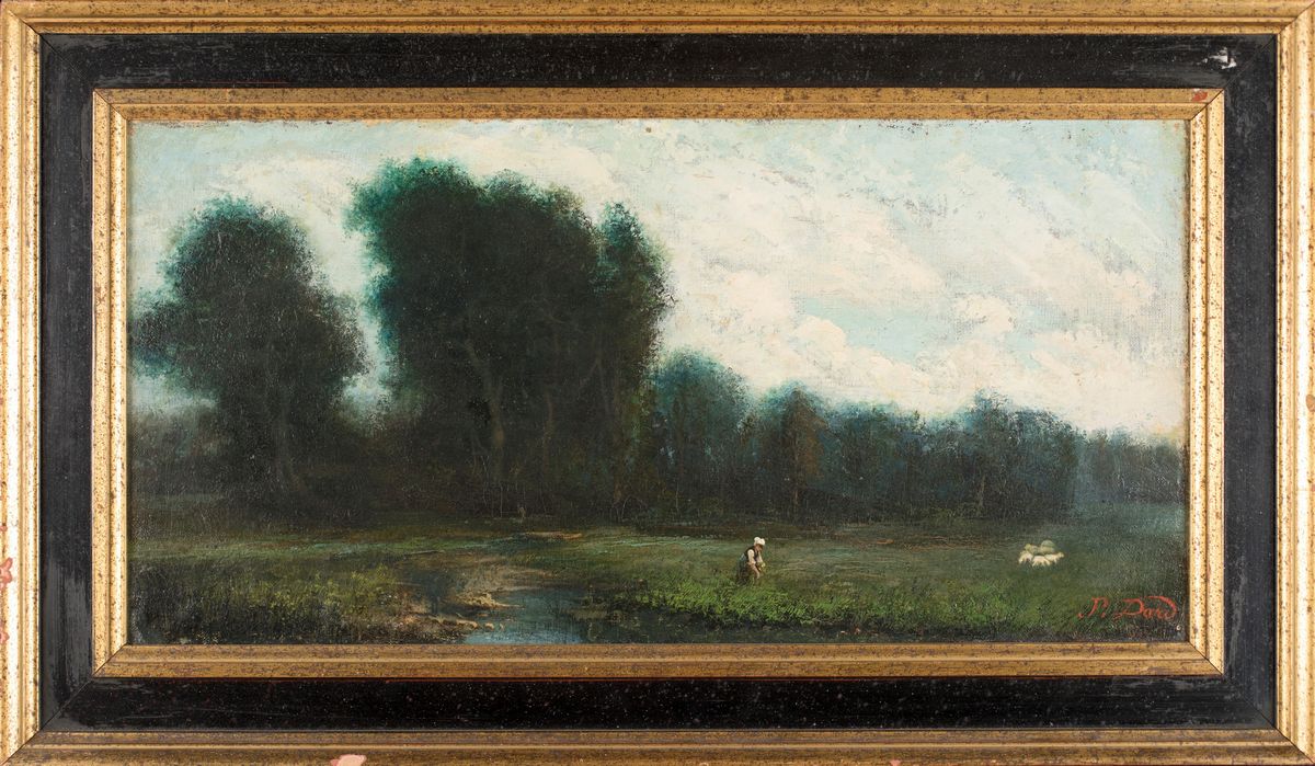 Gustave Pétrequin-dard - Paesaggio con Gregge