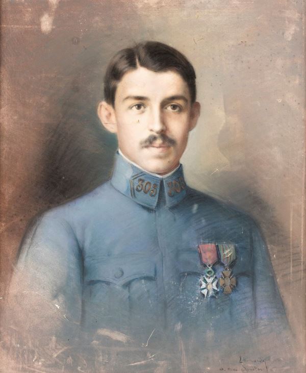 Pittore della fine del XIX secolo - Ritratto di giovane ufficiale