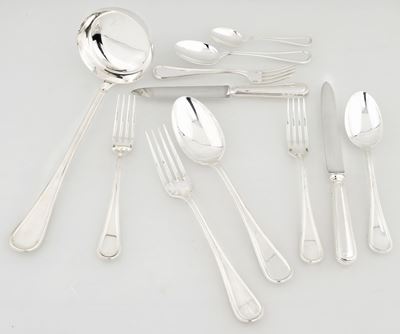 Servizio di Posate per Dodici in Argento a Titolo 800, Argenteria Fornari