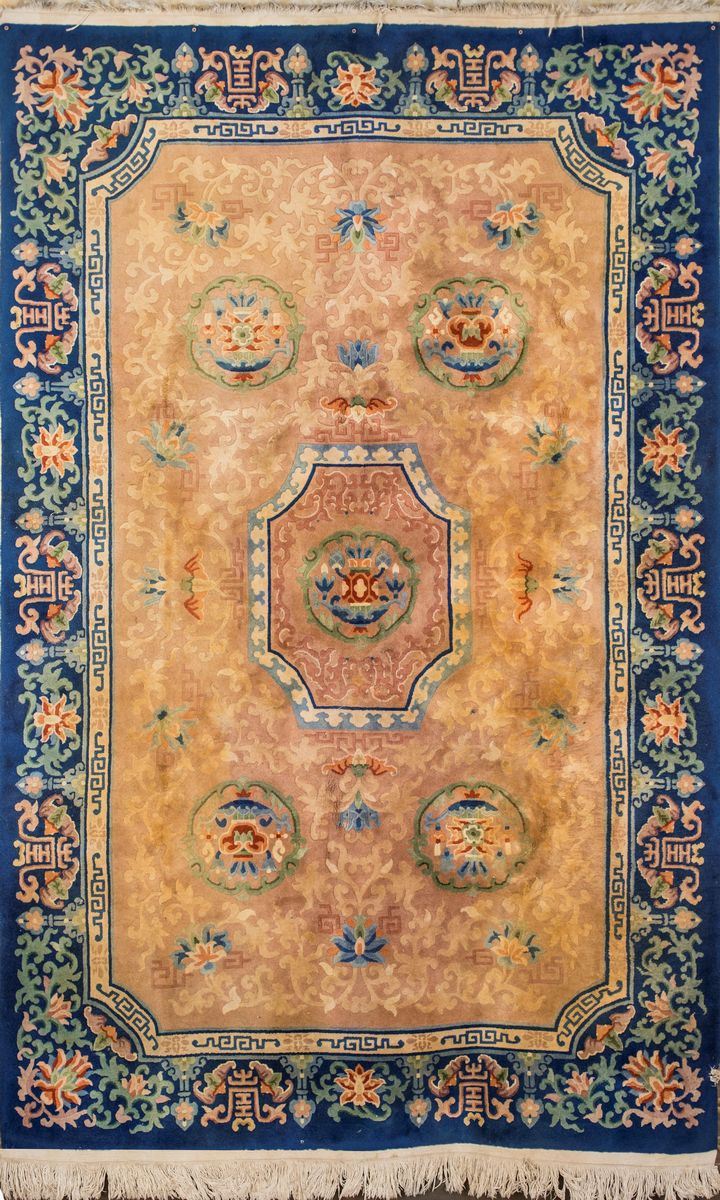 Tappeto Cinese Fondo Beige
