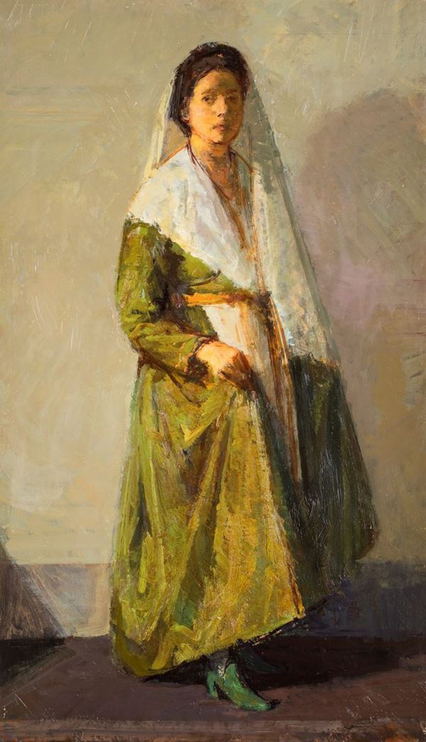 Leonardo Cremonini - Figura di donna in abiti popolari