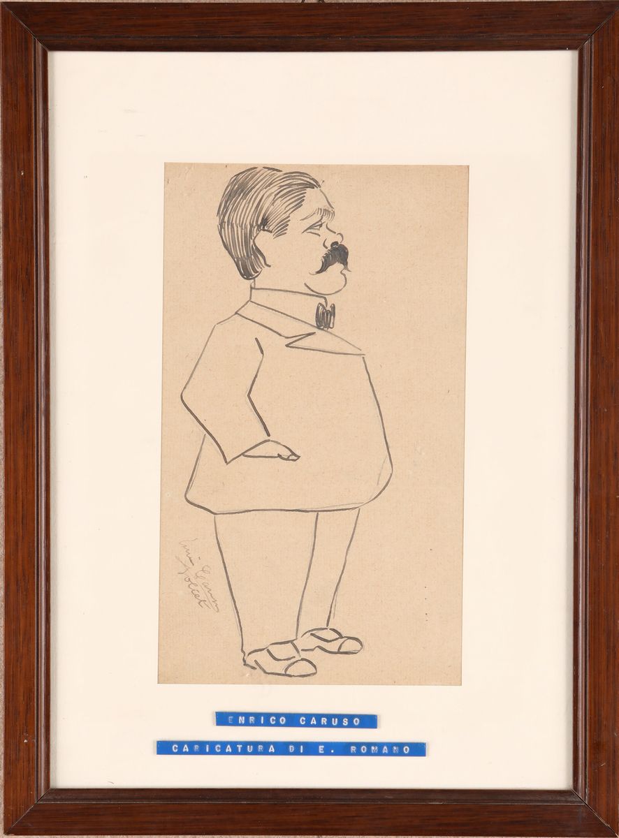 Enrico Caruso - Caricatura di E. Romano