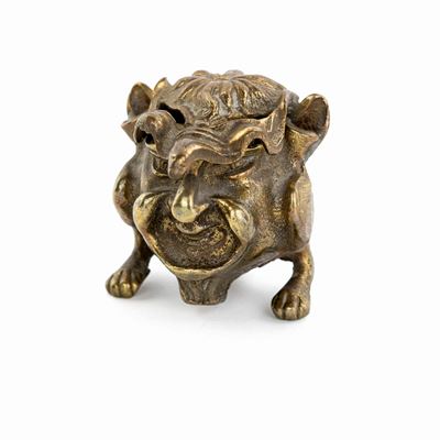 Piccolo Bruciaprofumi Antropomorfo in Bronzo Dorato, Fine del XIX Secolo