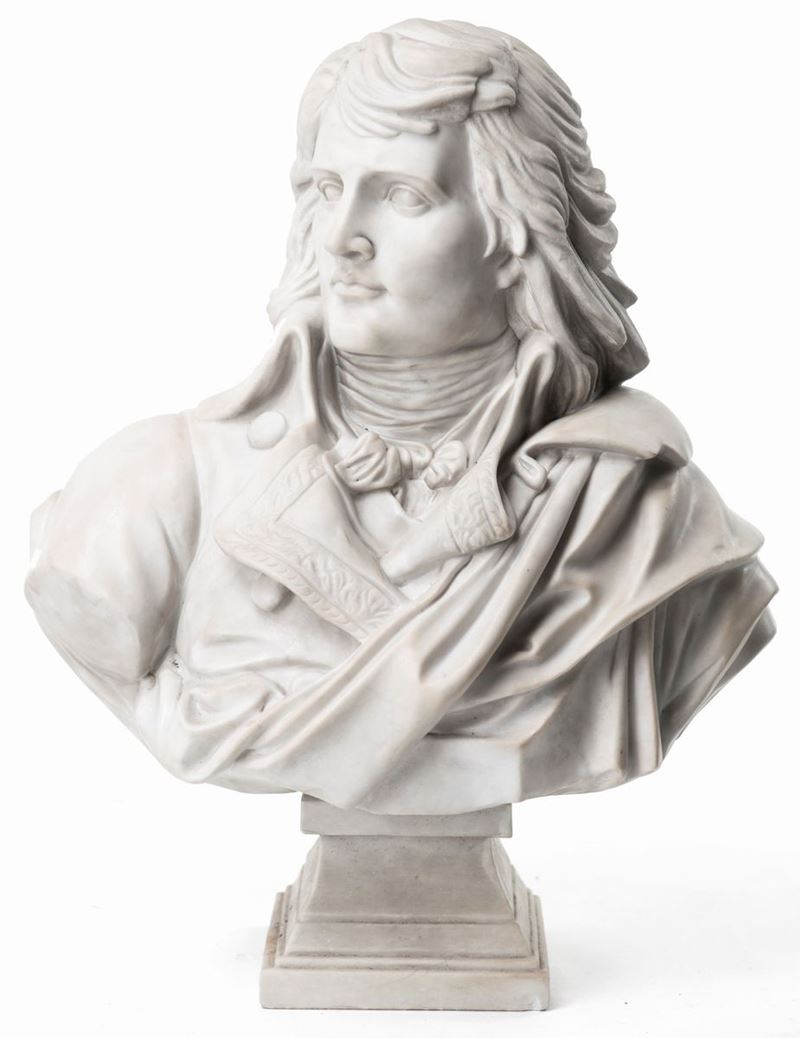 Jean-baptiste Claude Eugène Guillaume (seguace) - Busto in Marmo Bianco Raffigurante Napoleone Bo...