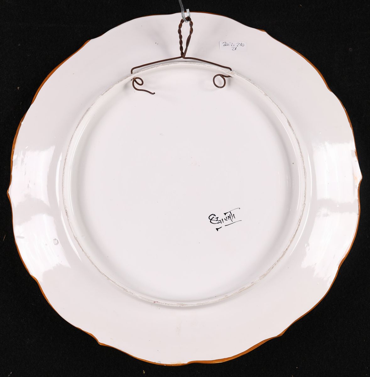 Coppia di Piatti in Maiolica di Castelli, Ceramista G. Giunti