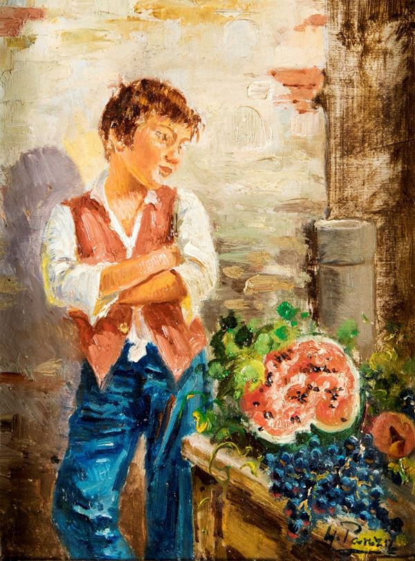 Pittore del XIX/XX secolo - Venditore di anguria