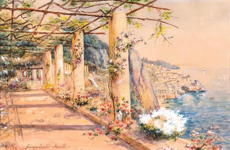 Pittore del XIX Secolo - Scorcio di Amalfi