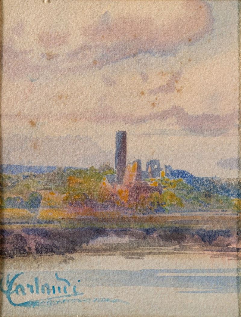 Onorato Carlandi - Paesaggio con Torre