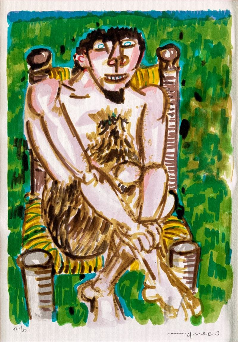 Giuseppe Migneco - Ritratto di Uomo su Sedia
