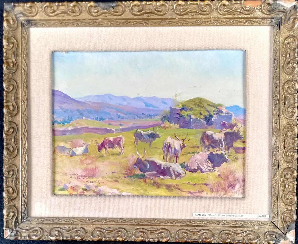 Carlo Montani - Paesaggio con Buoi