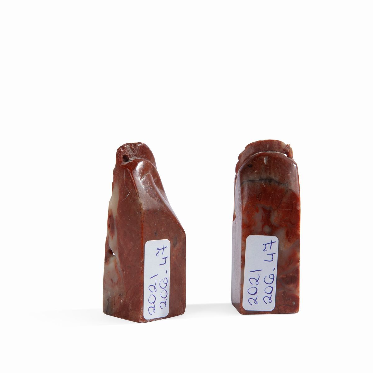 Coppia di Piccoli Sigilli in Pietra Saponaria, Cina, Inizio XX Secolo