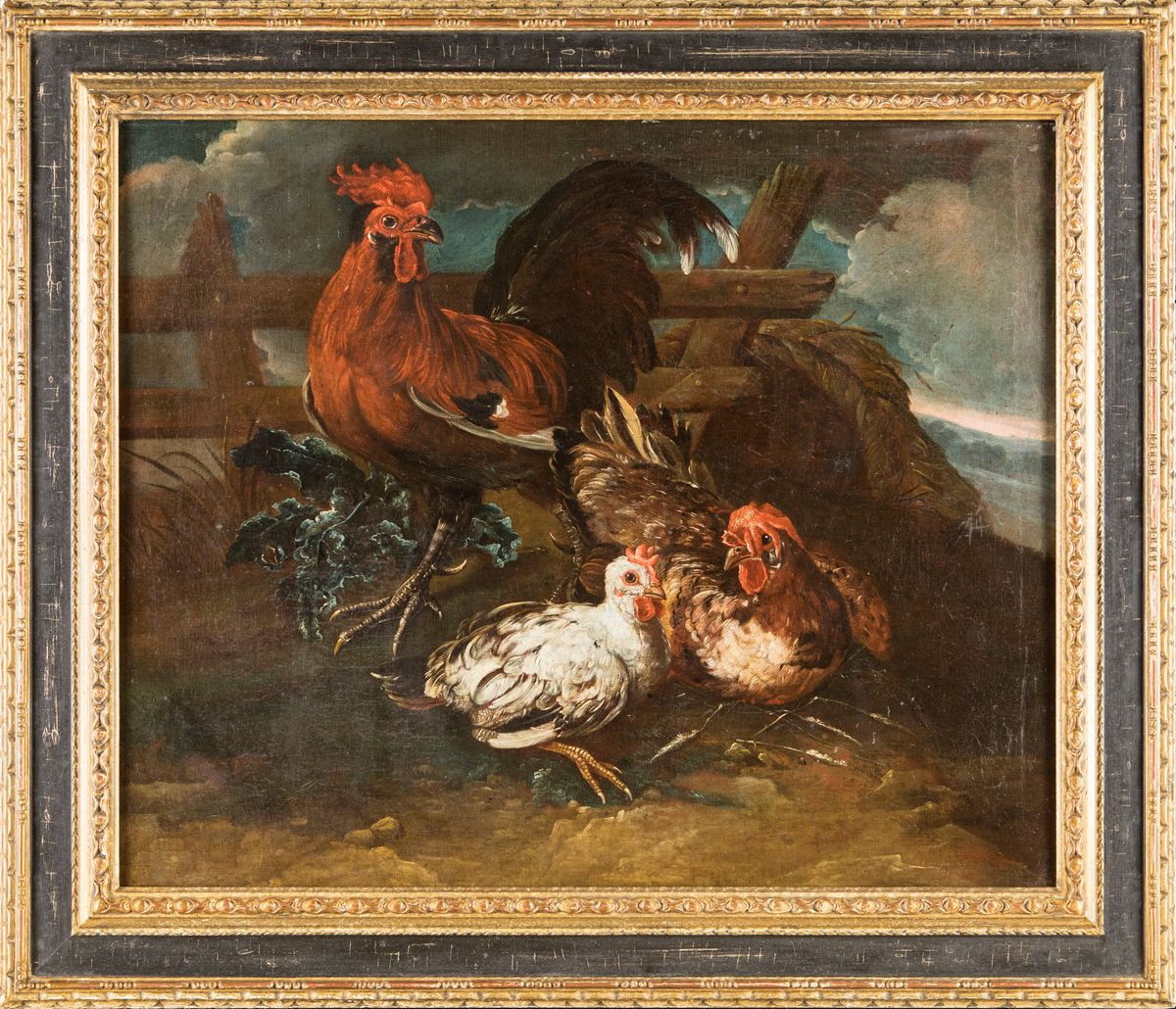 Giovanni Crivelli Detto il Crivellino (attribuito) - Gallo e Galline