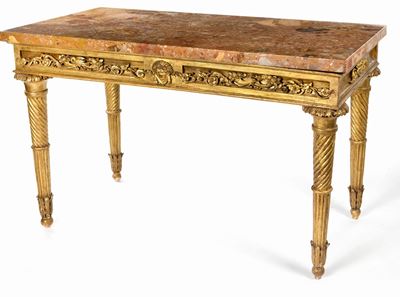 Console Stile Luigi XVI in Legno Dorato, XIX Secolo