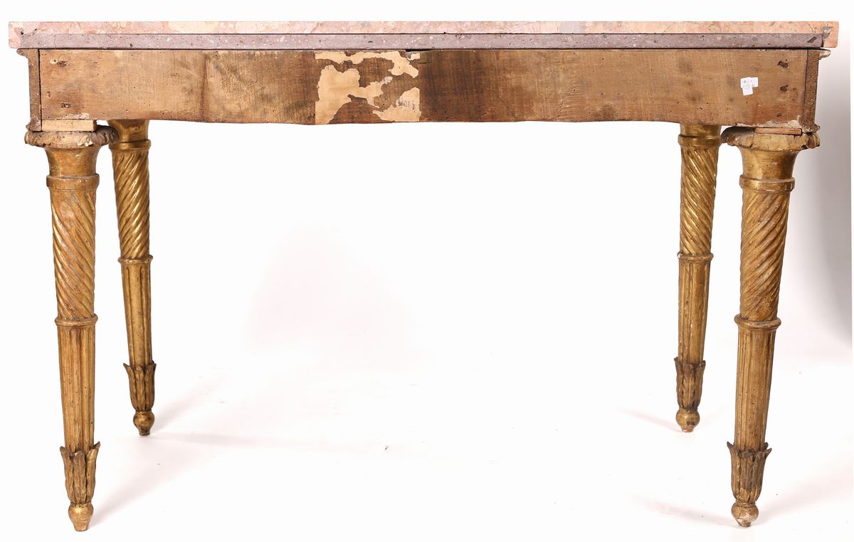 Console Stile Luigi XVI in Legno Dorato, XIX Secolo