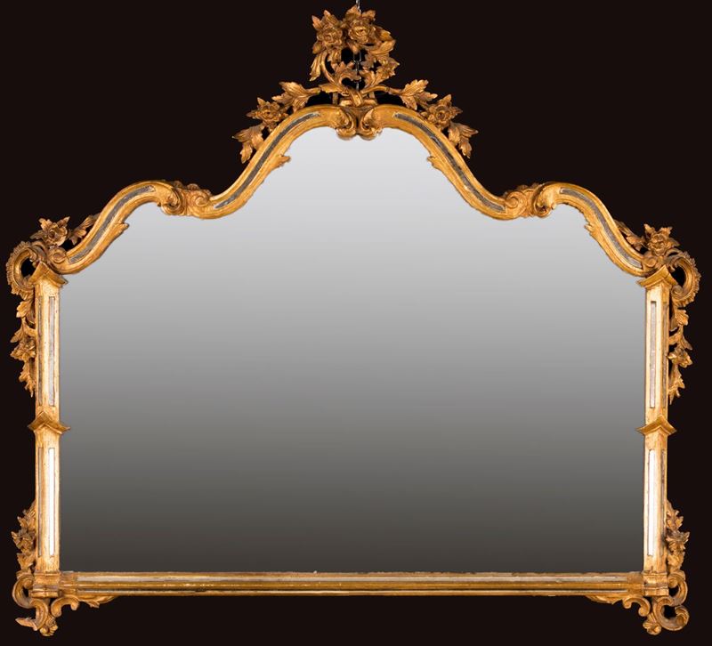 Caminiera in Legno Dorato, XIX Secolo