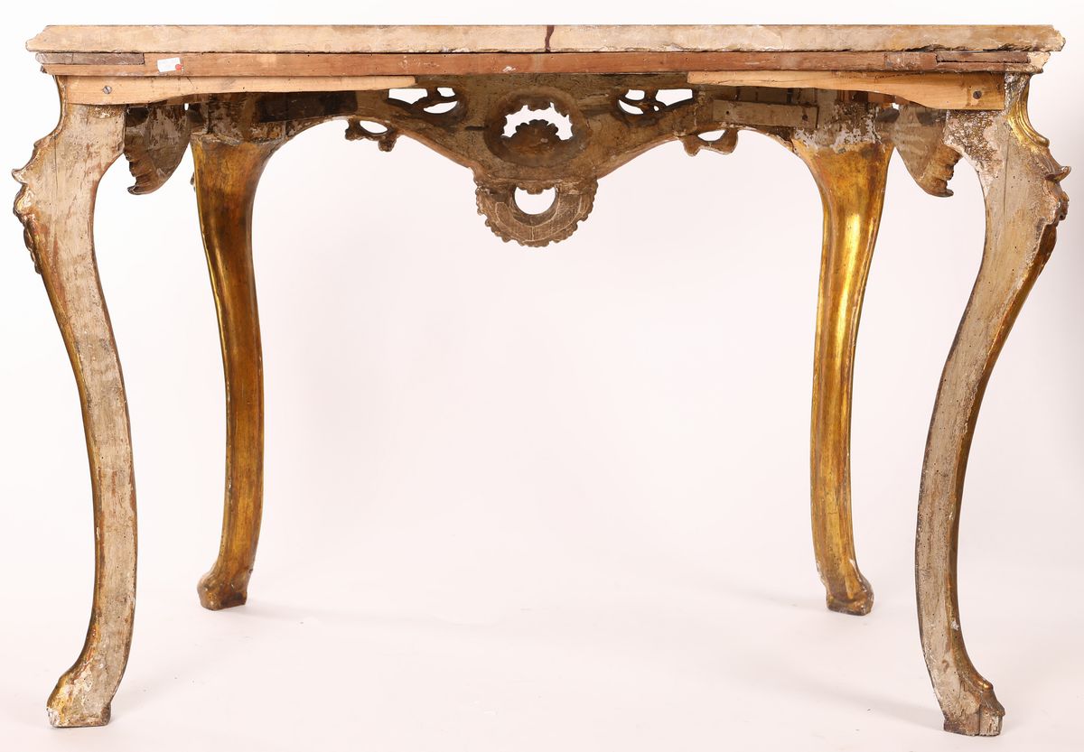 Console Luigi XV in Legno Dorato a Mecca, Metà del XVIII Secolo