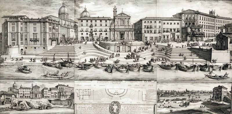 Alessandro Specchi - Prospetto del Nuovo Navale di Ripetta Fabricato Sotto i Gloriosi Auspici di ...