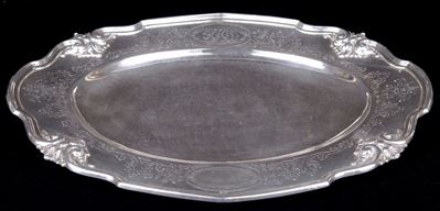 Vassoio Ovale in Argento Sterling, Stati Uniti, Gorham, Epoca Libery