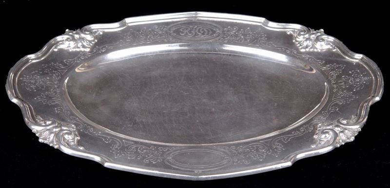 Vassoio Ovale in Argento Sterling, Stati Uniti, Gorham, Epoca Libery