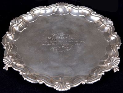Salver in Argento 925/1000, Città di Sheffield, 1901, Argentieri T.b. e S