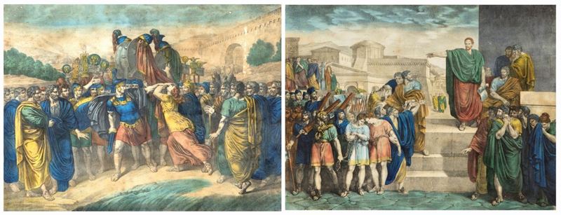Bartolomeo Pinelli - A) Bruto Condanna i Suoi Figli Tito e Tiberio a Morte Come Complici di Congi...
